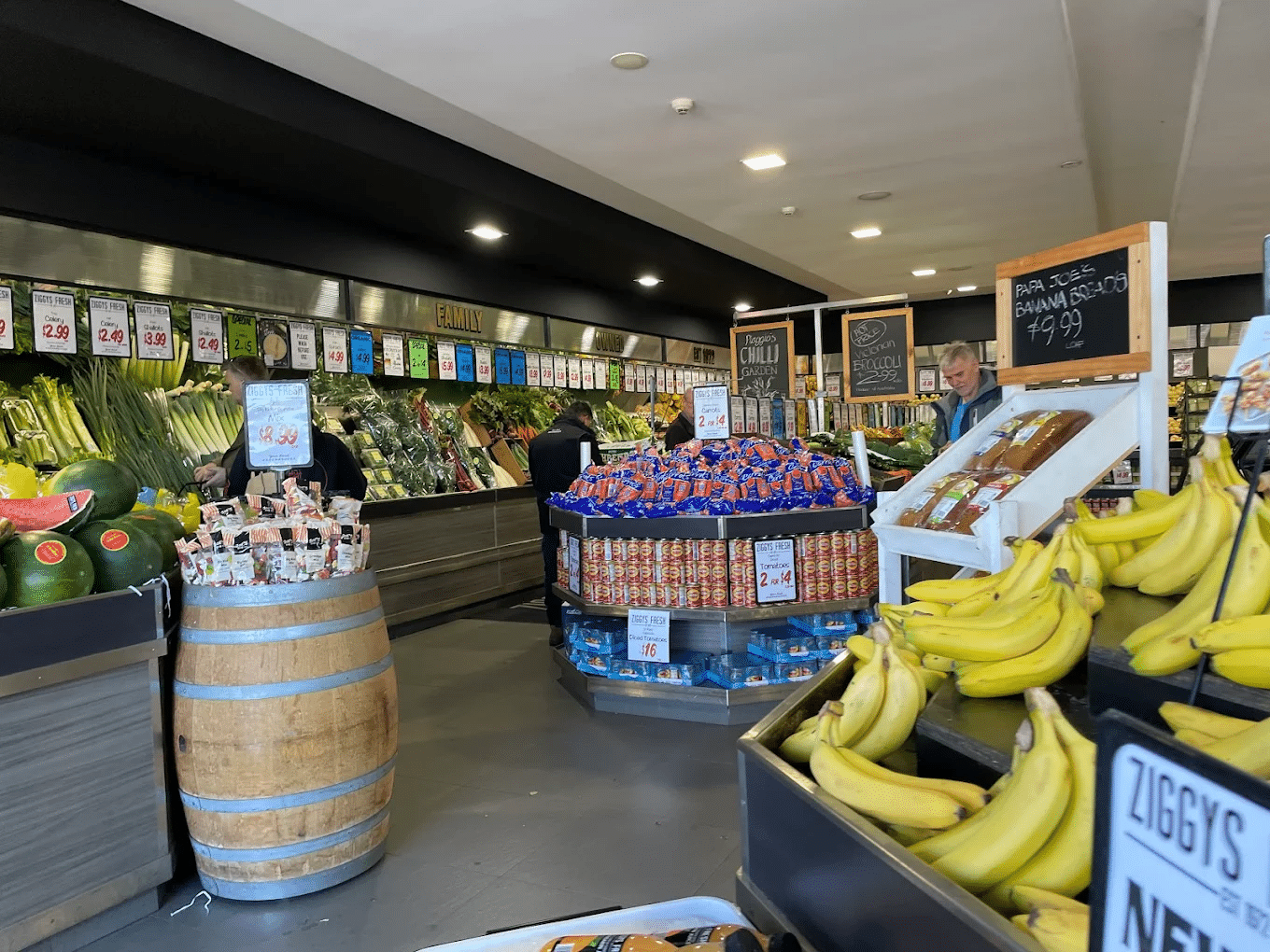 Fresh produce at a Canberra grocery store on a food tour