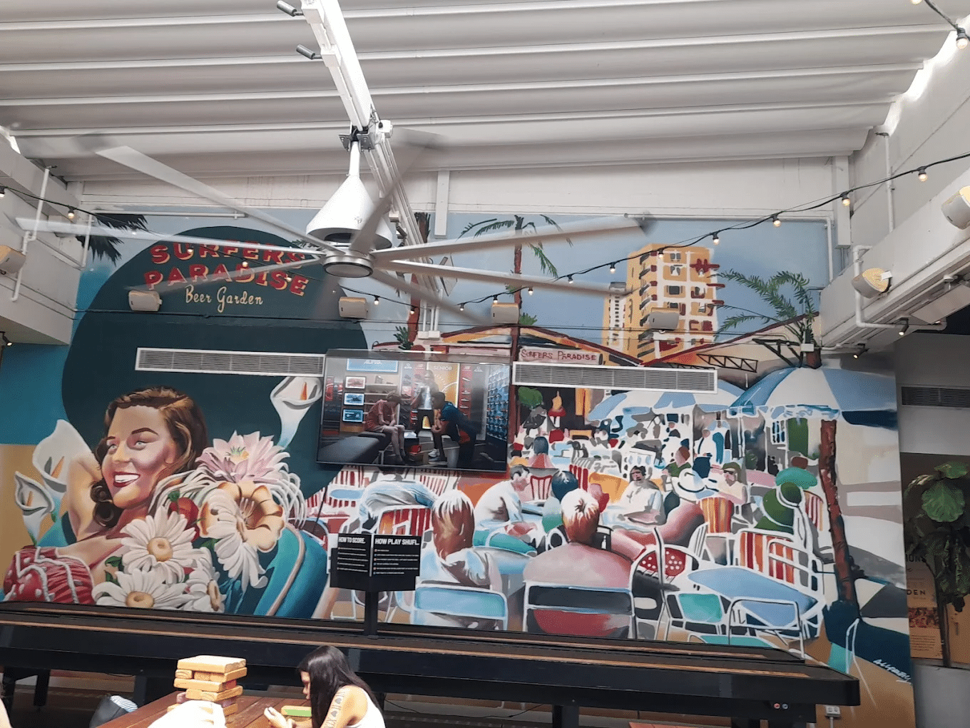 Vibrant mural on Gold Coast restaurant wall