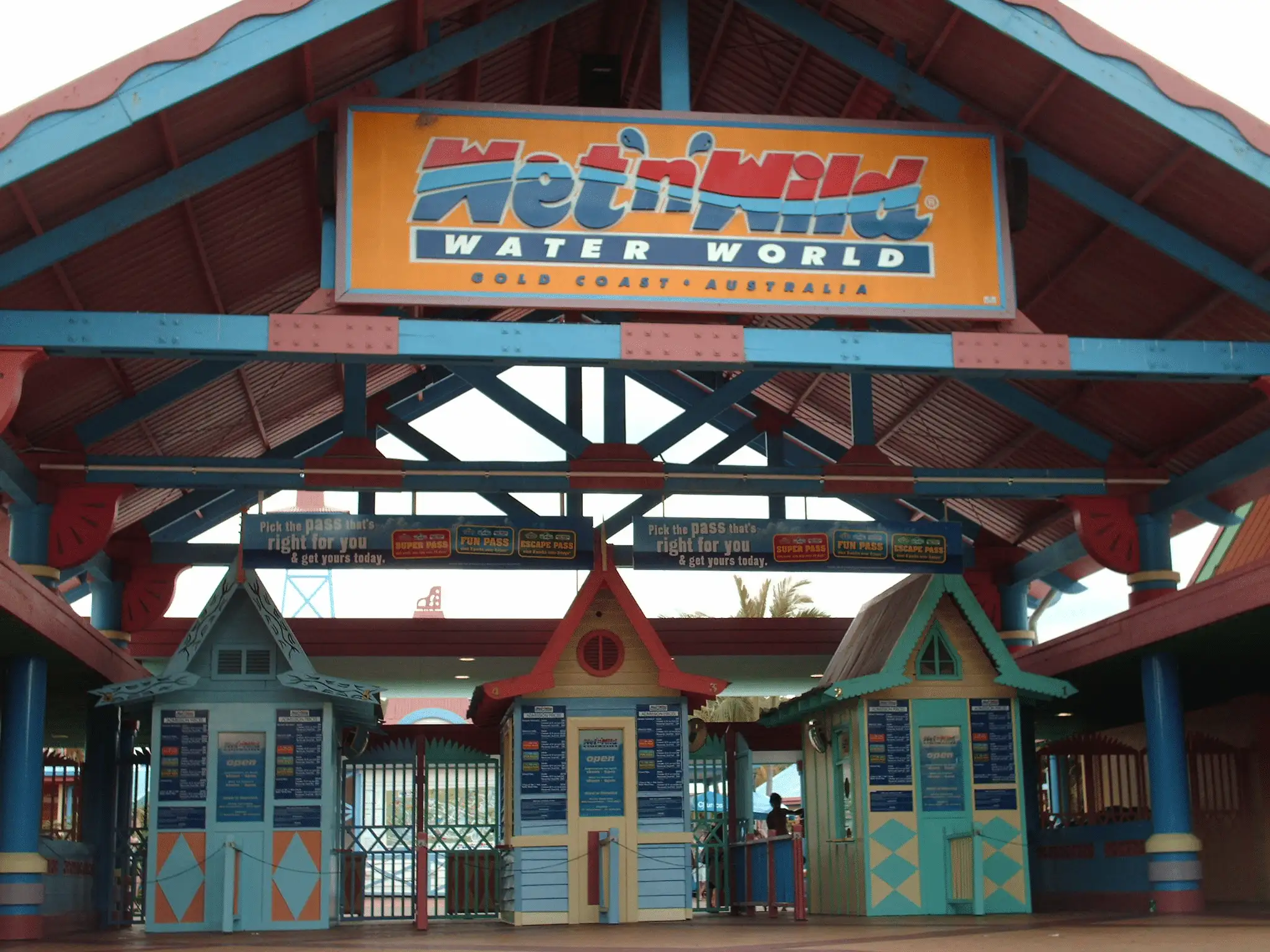Water world entrance with sign at Gold Coast