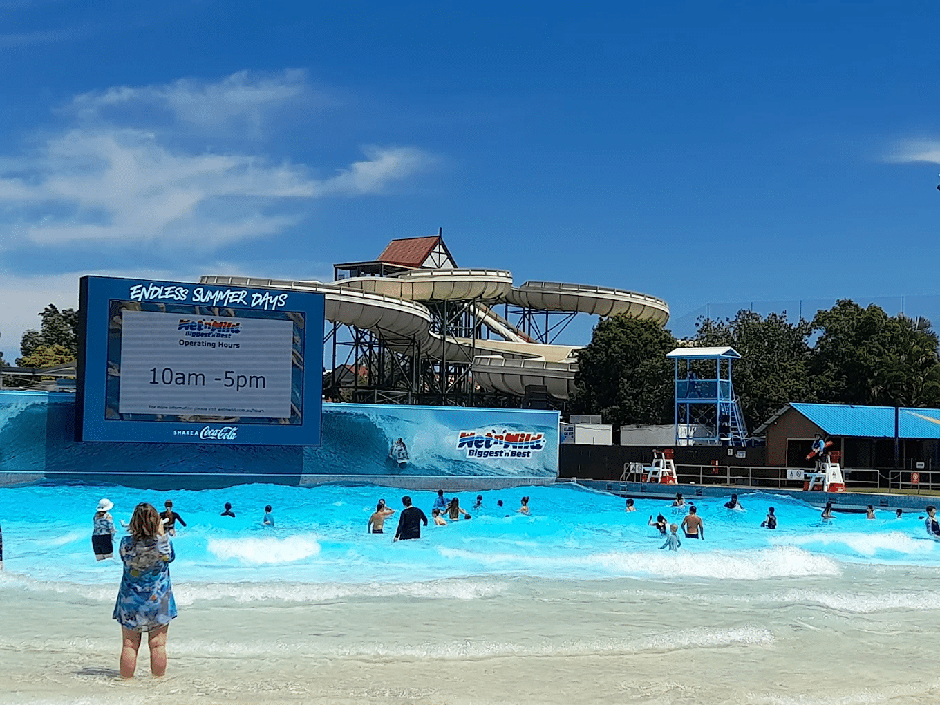 Young adults enjoying a water park in Gold Coast