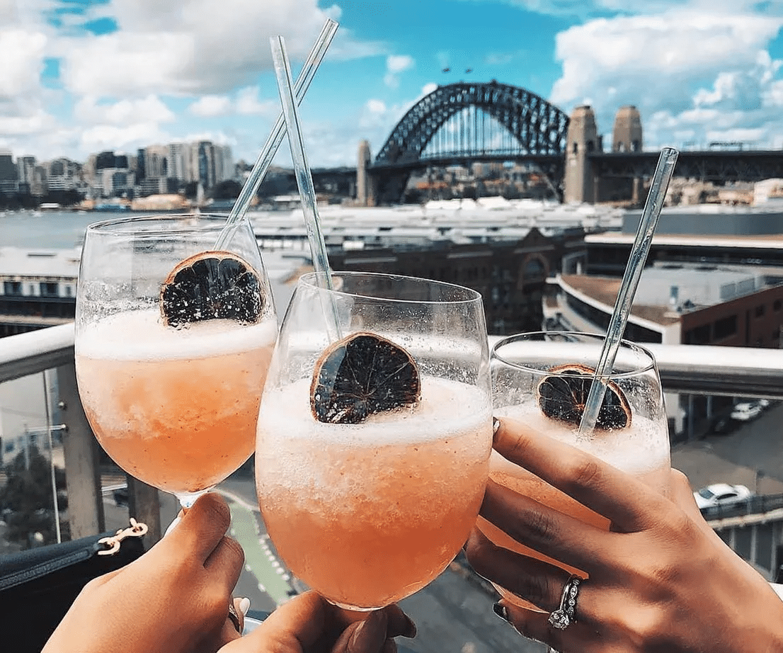 A couple enjoying wine tasting during a Sydney food tour