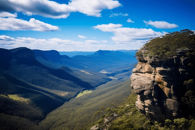 A scenic valley with distant mountains in Sydney