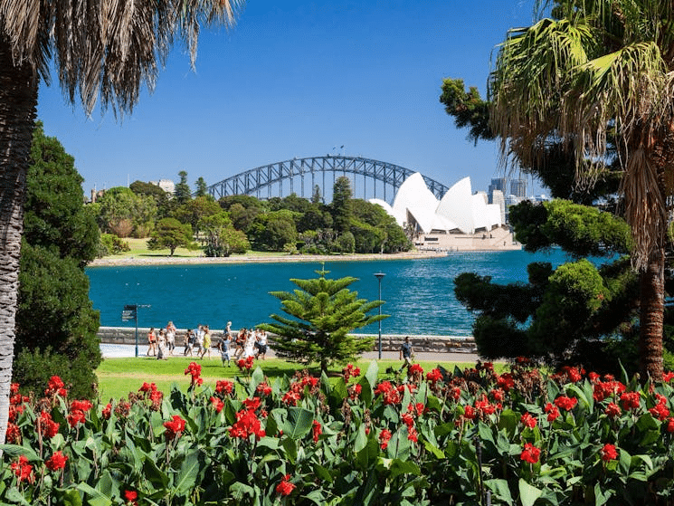 A stunning view of the Sydney Harbour Bridge over sparkling water