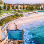 Aerial view of Randwick beach and swimming pool