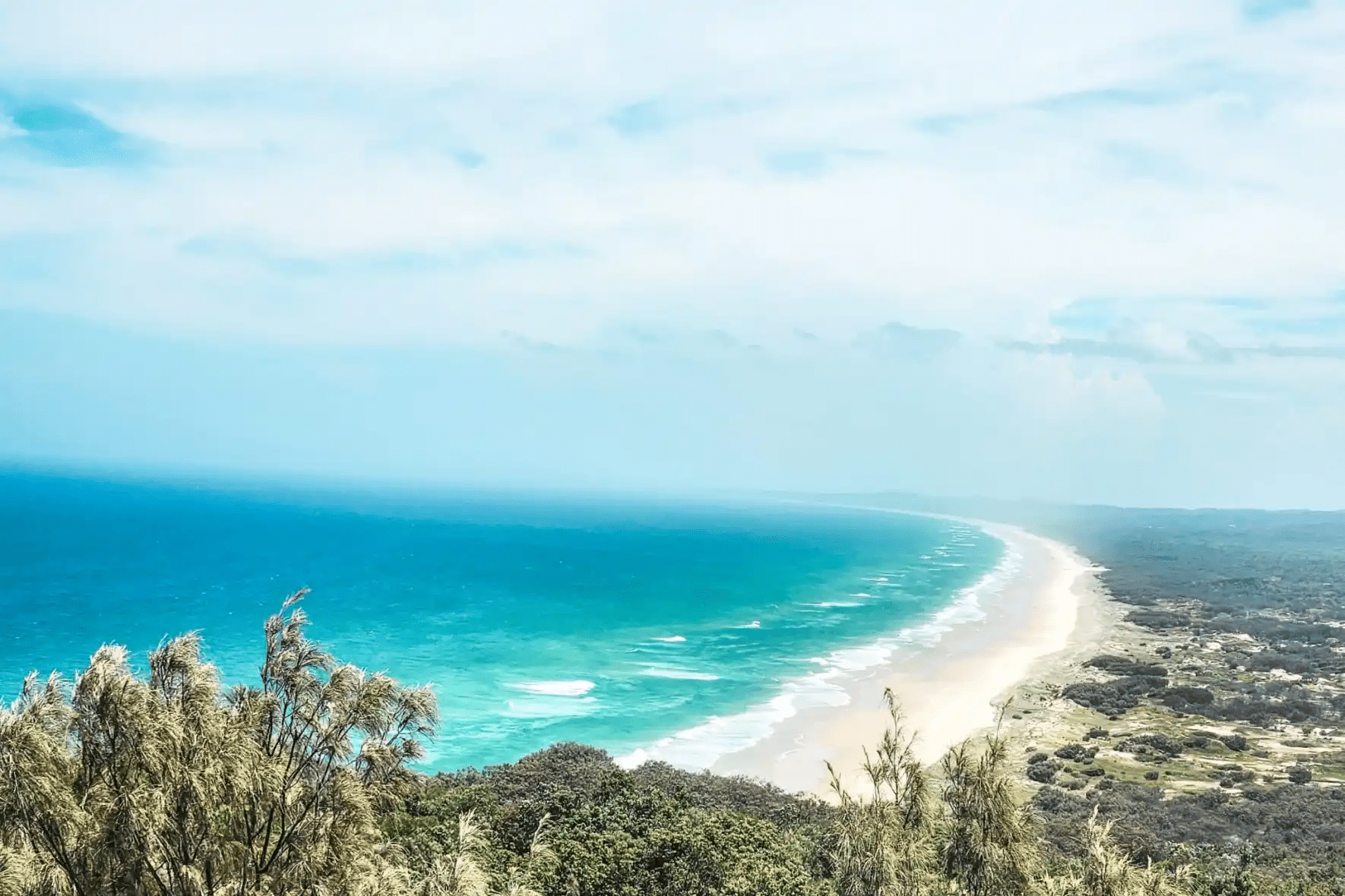 Beach and ocean view from hill for Brisbane church outing