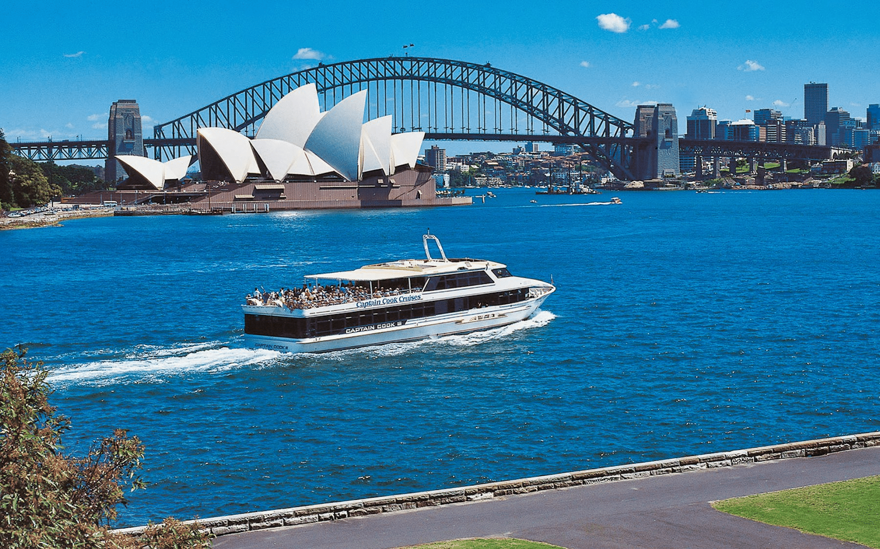 Boat sailing near bridge in Sydney