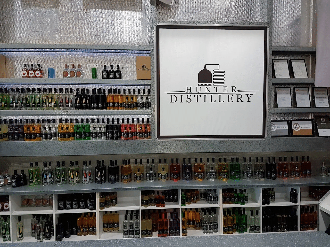 Bottles of alcohol on store shelf in Newcastle