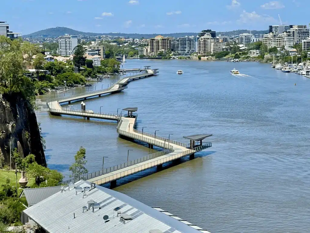 Brisbane river view with bridge