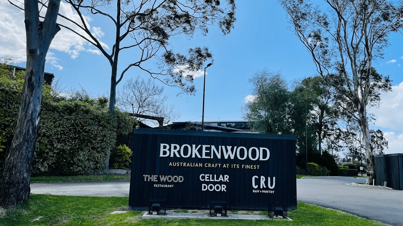 Brokenwood craft fair sign at Hunter Valley, Newcastle
