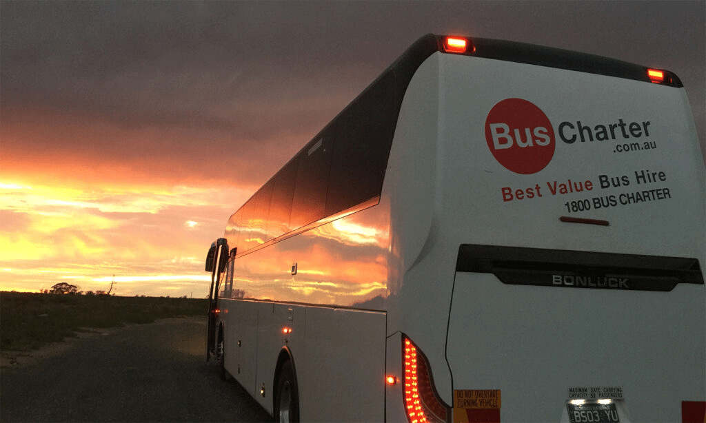 Bus parked on road in Perth