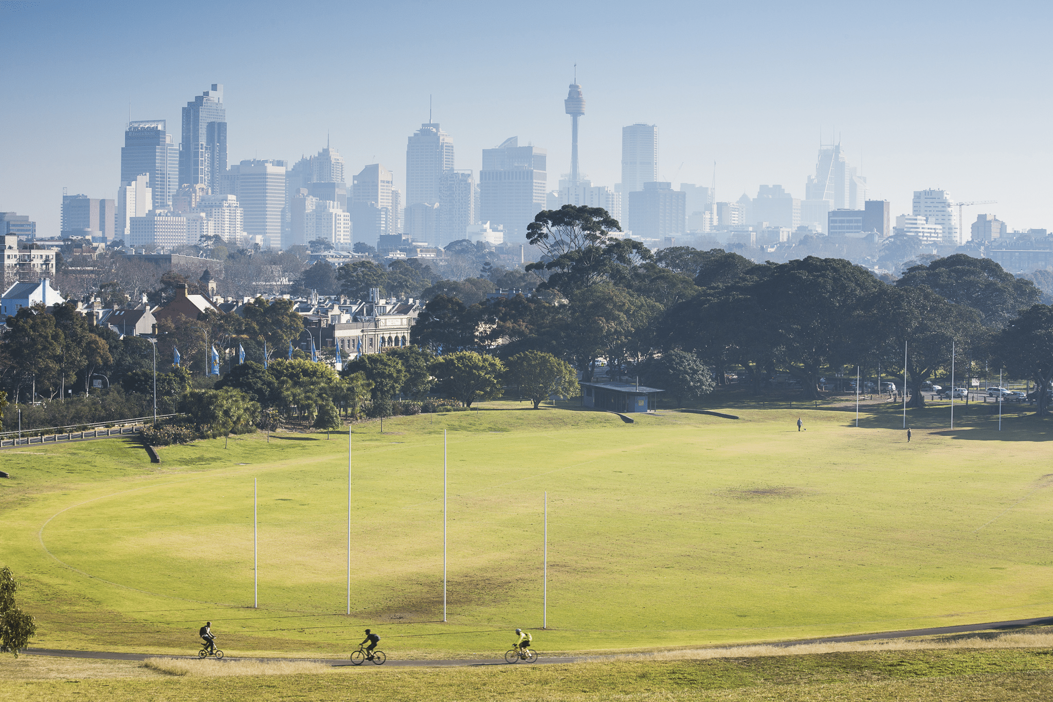 City skyline view near Sydney stadiums