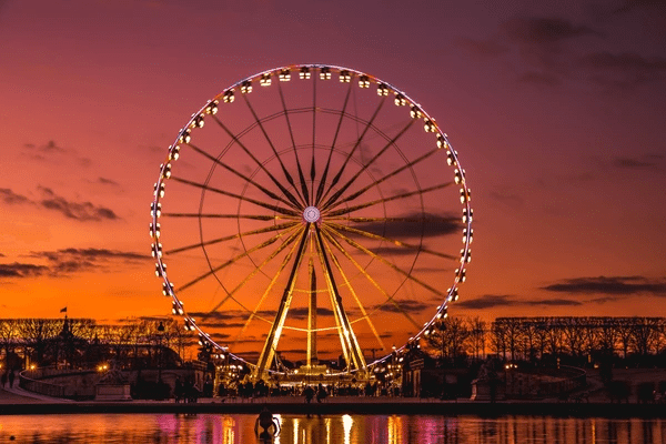 Ferris wheel over water at South Bank Parklands, Brisbane