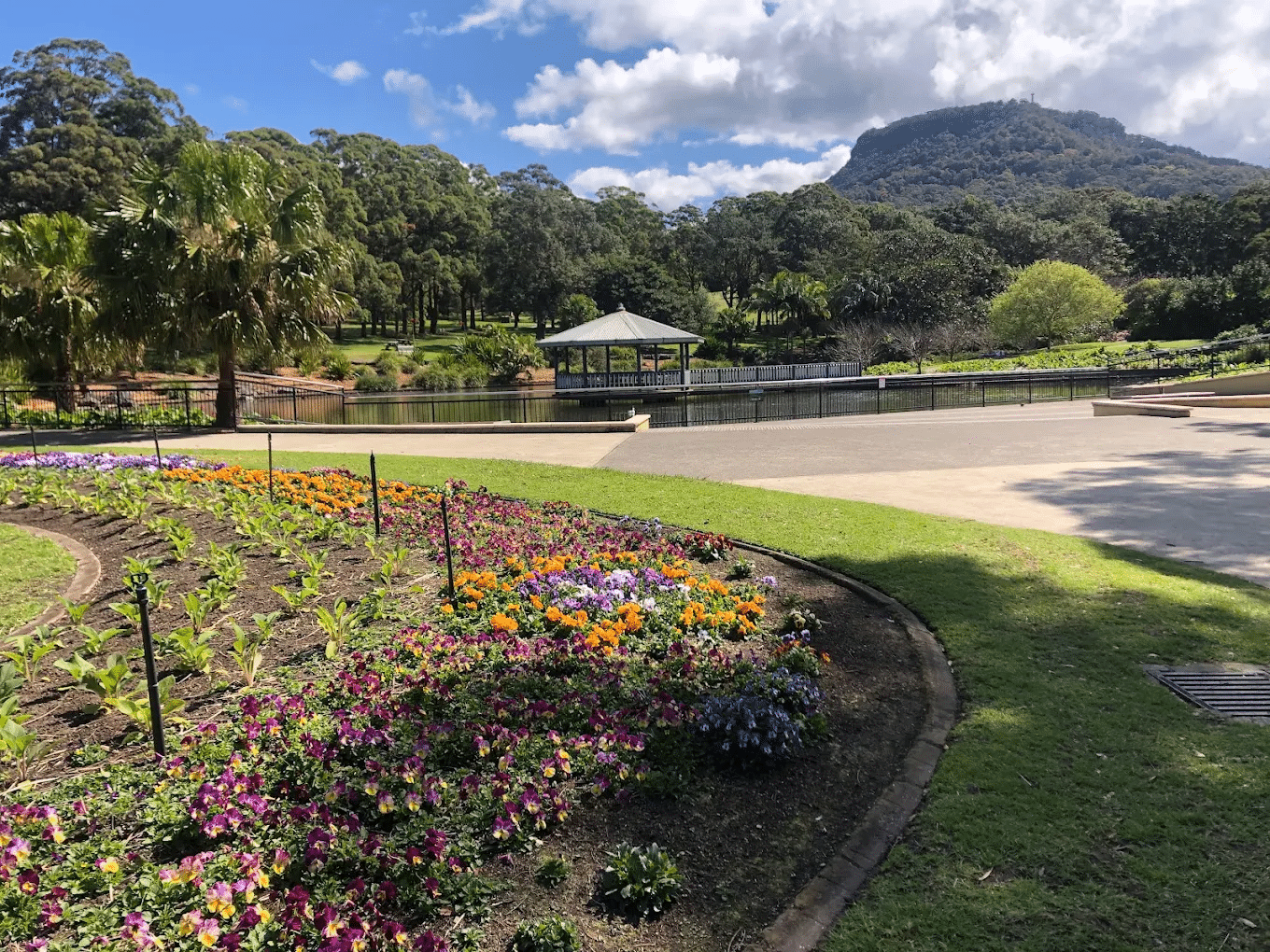 Flower garden with gazebo in Wollongong for senior outings