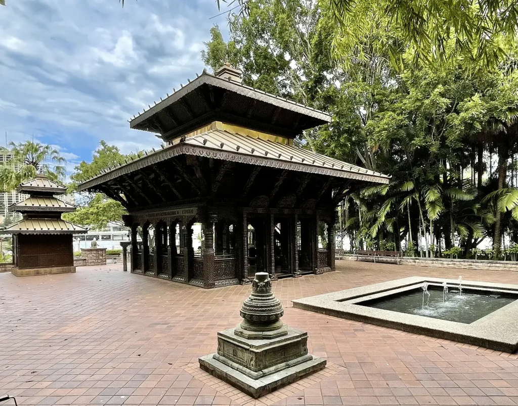 Gazebo with a fountain at South Bank Parklands, Brisbane