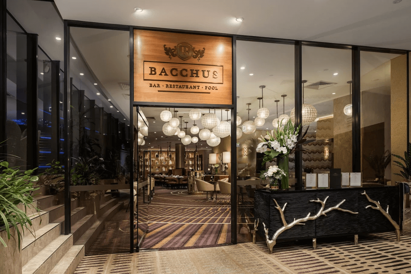 Hotel lobby sign Bacchus Brisbane