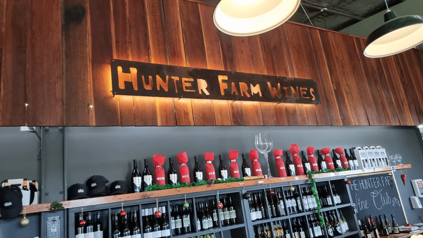 Hunter Farm Winery bar in Newcastle's Hunter Valley