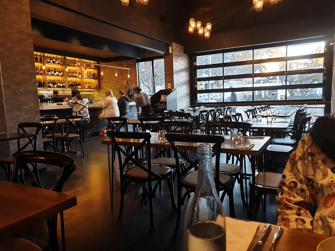 Interior of a bustling restaurant ready for group dining