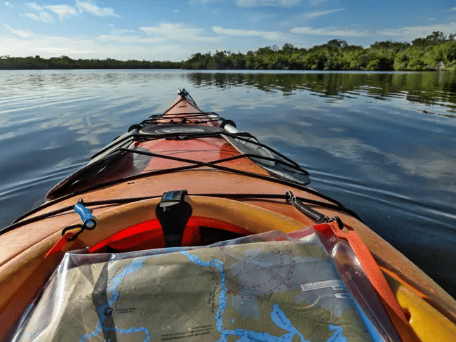 Kayak view on Sunshine Coast lake