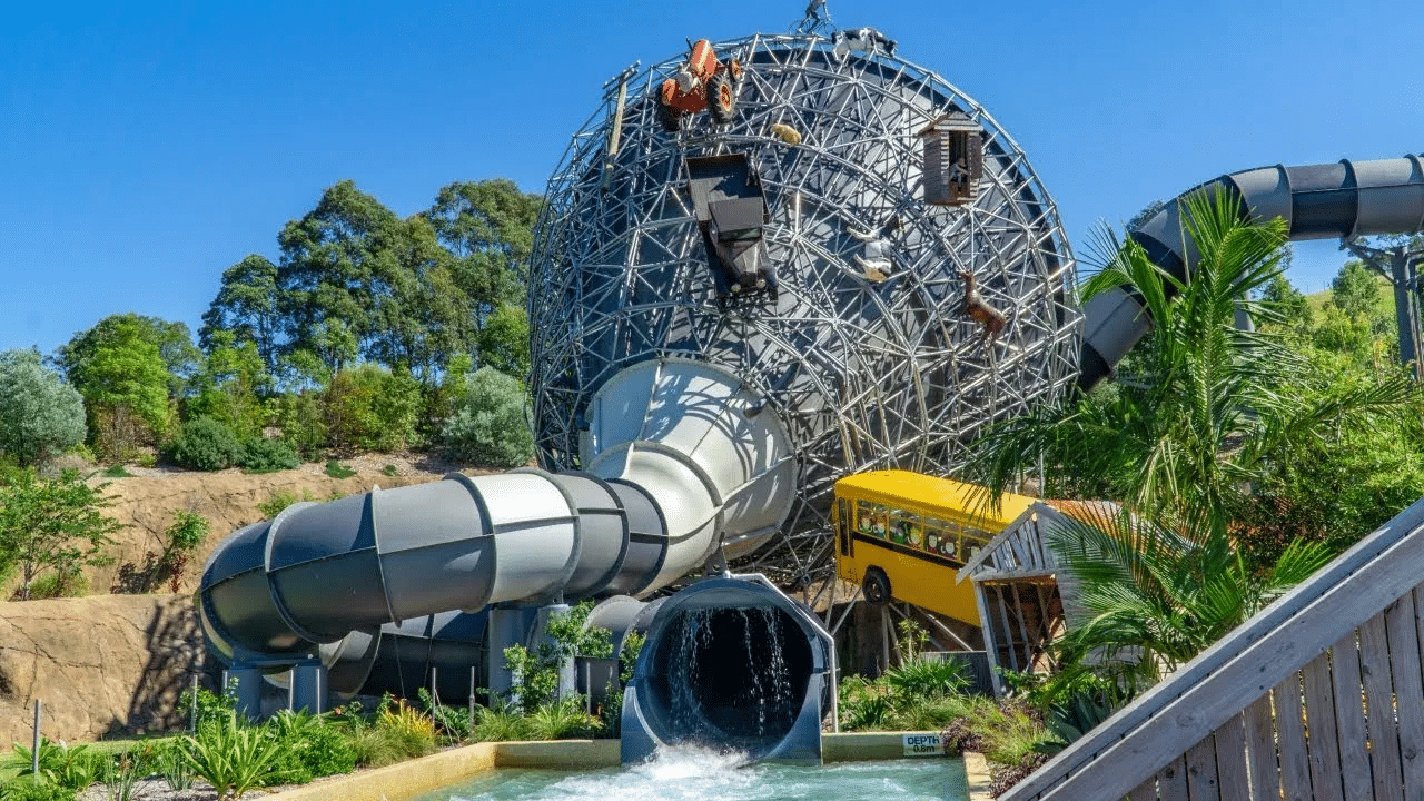 Large water slide in Wollongong park for group day trips