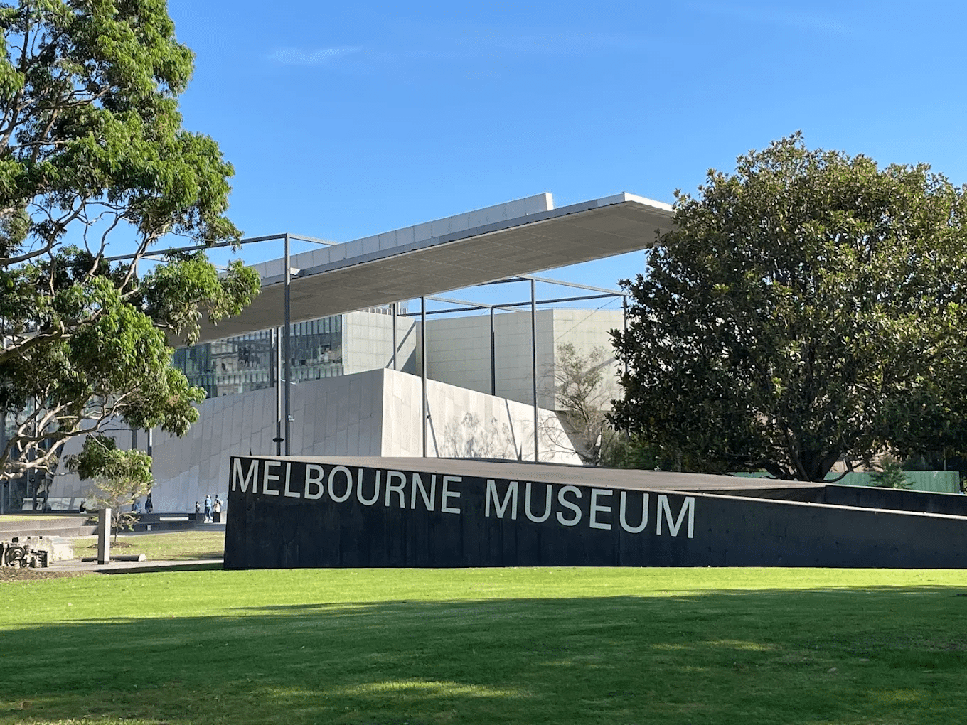 Melbourne Museum sign in front of building for seniors' activities