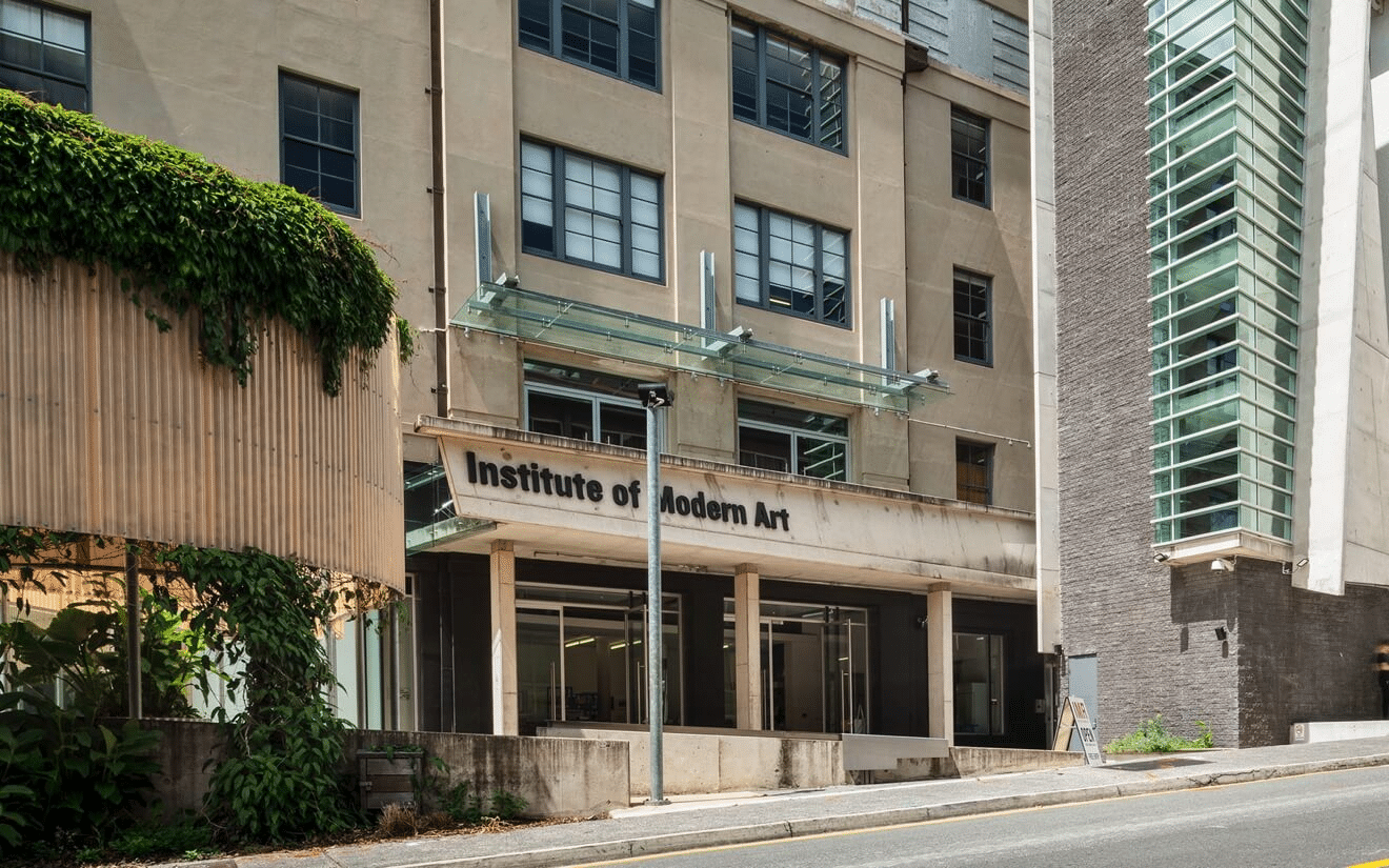 Modern building with art sign in Brisbane