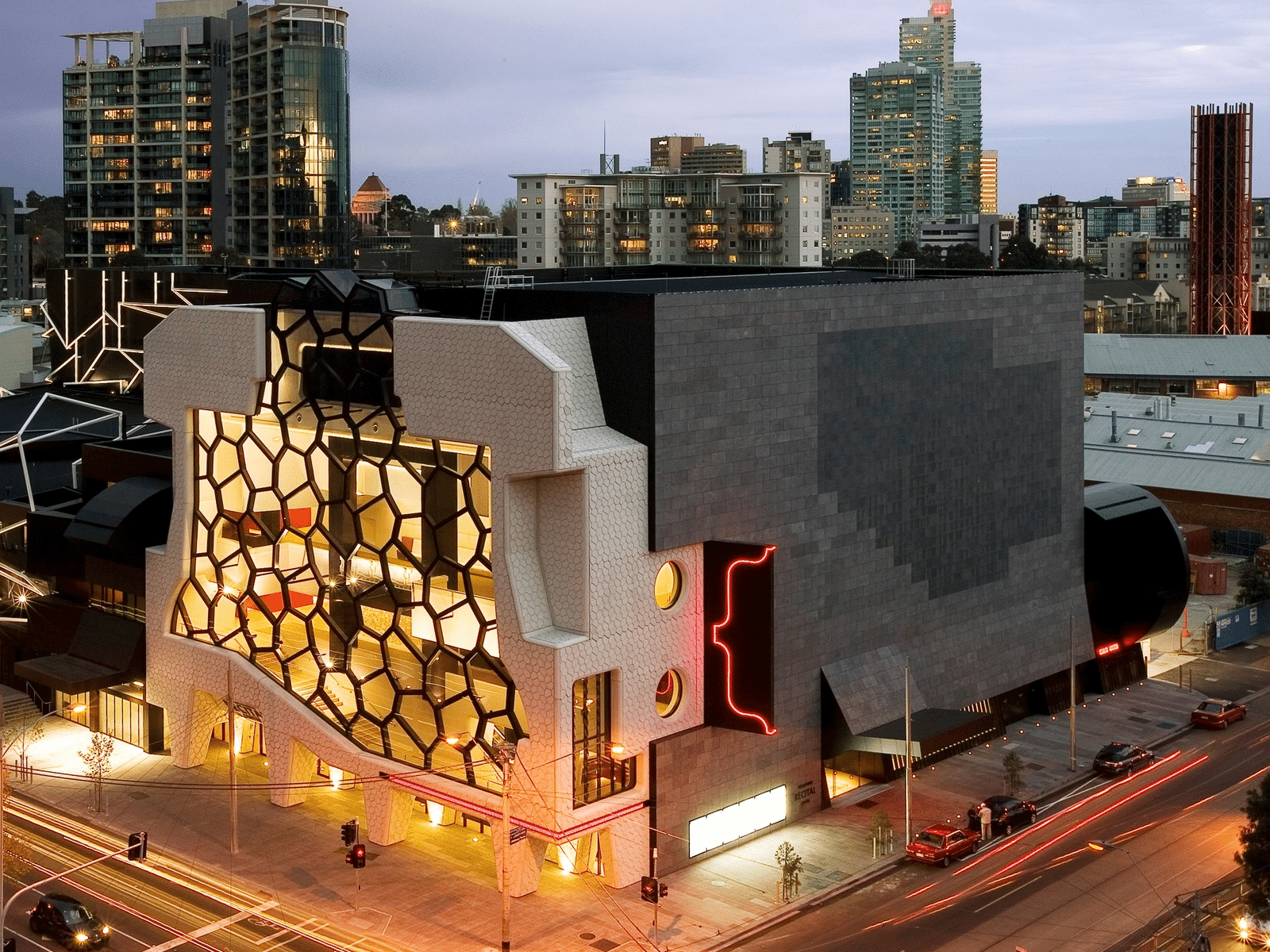 Modern building with numerous windows in Melbourne