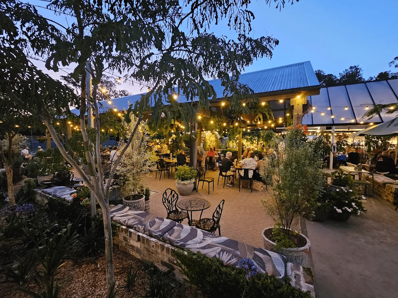 Outdoor patio at a Sunshine Coast food tour spot