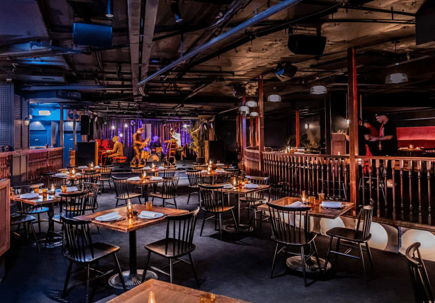 People dining at a restaurant in Sydney music venue