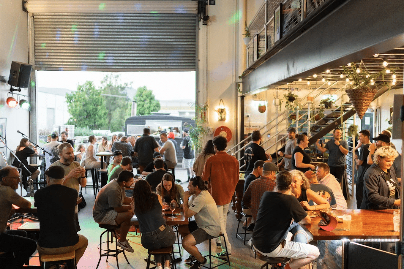 People dining at a Wollongong restaurant during a group outing