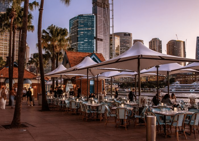 People enjoying outdoor Christmas party in Sydney