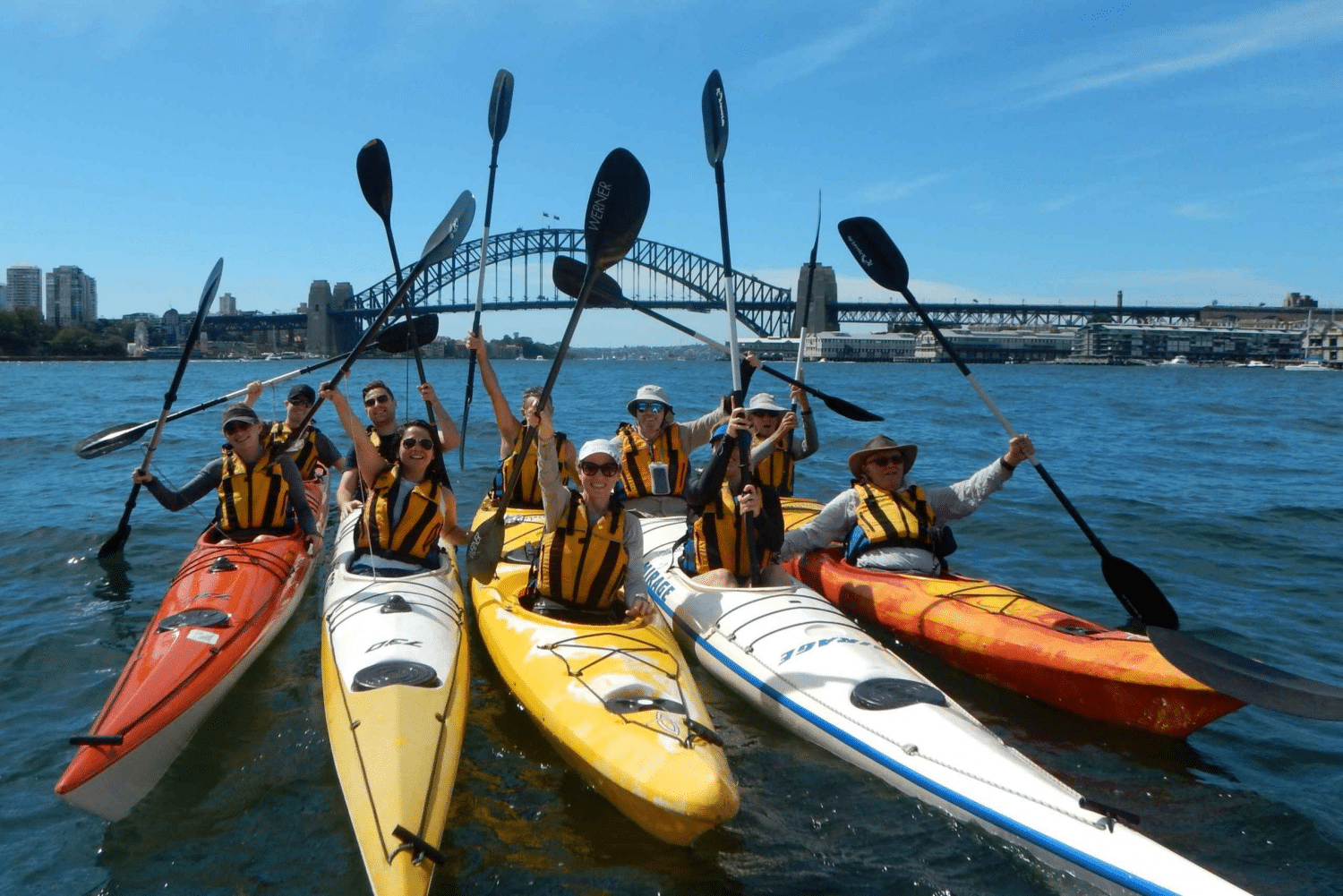 People kayaking on Sydney waters