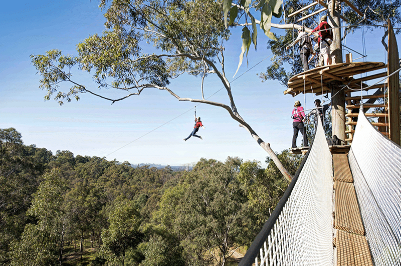 People on a bridge in Sydney