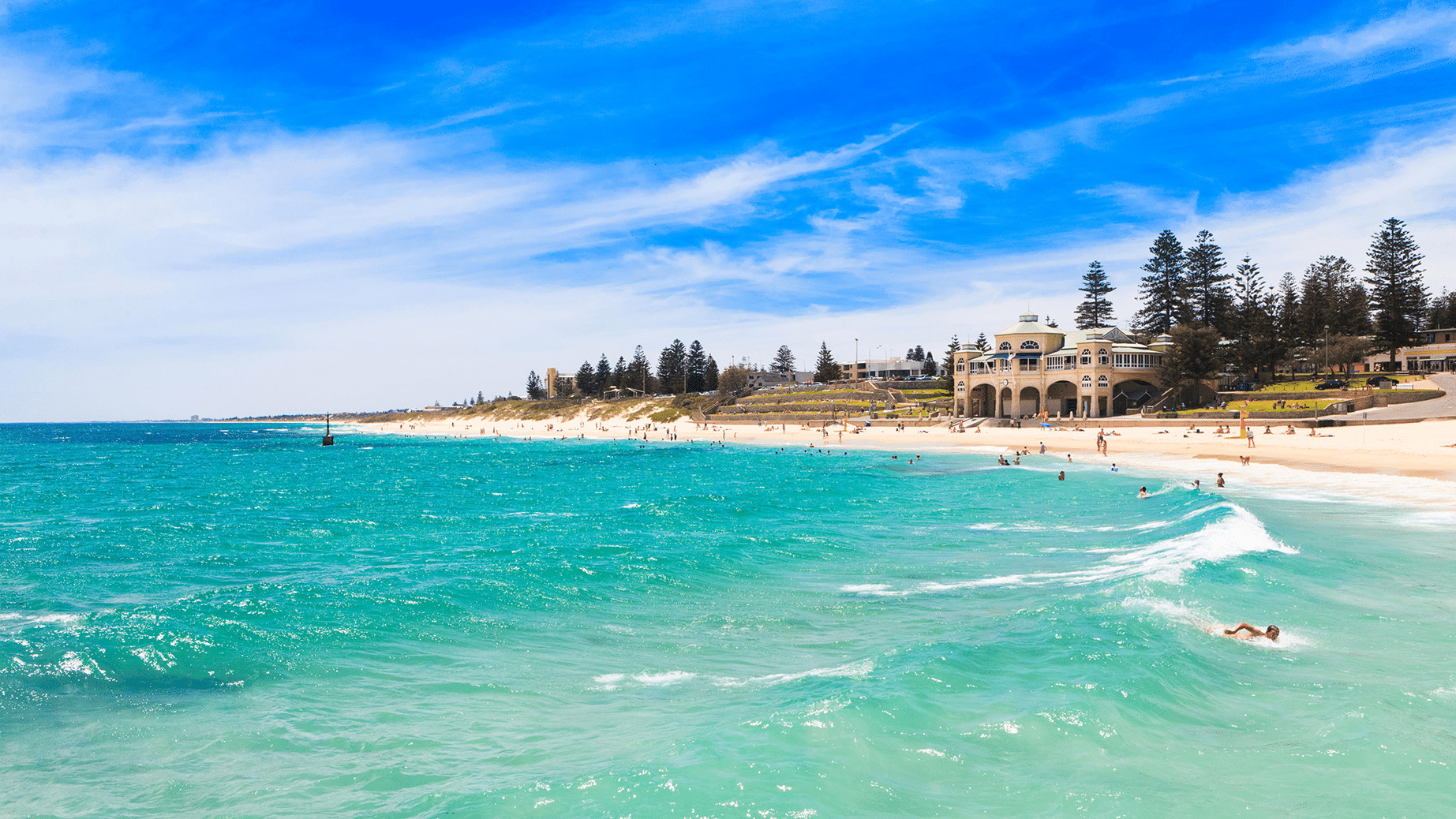 People swimming near a beach in Perth