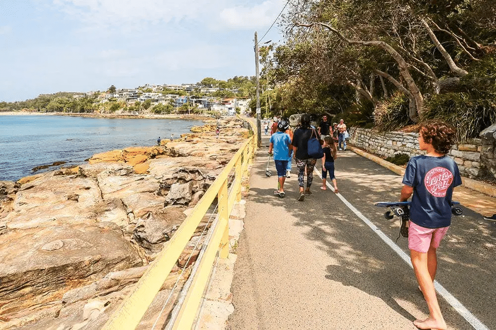 People walking by ocean in Manly, Sydney