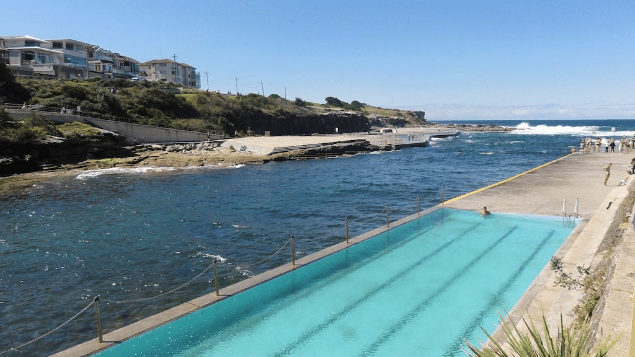 Pool by beach in Sydney during spring