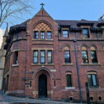 Red brick building on Sydney city street