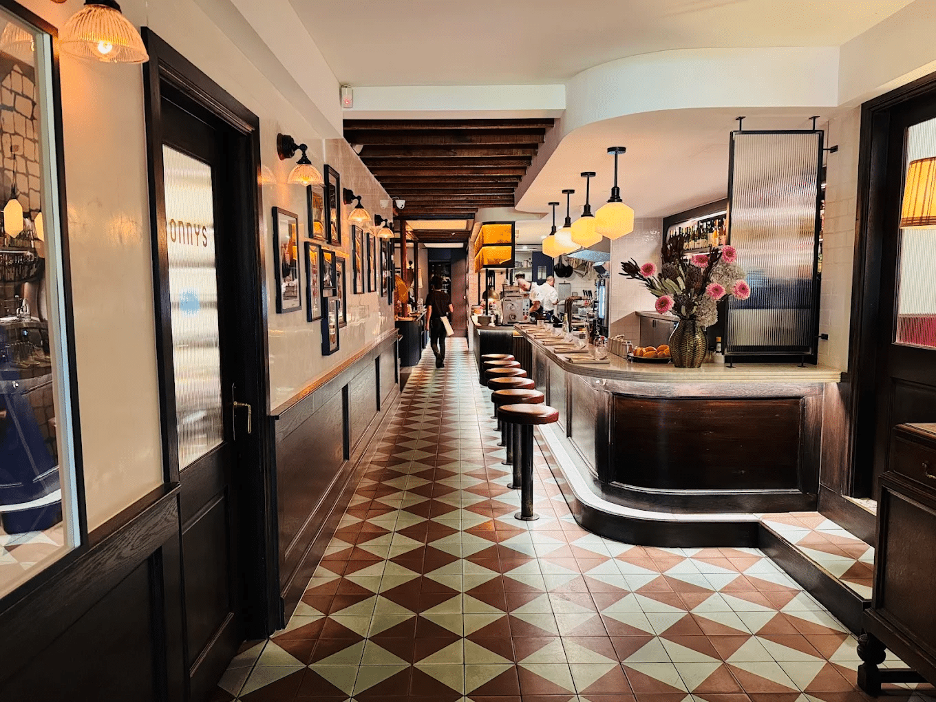 Restaurant with checkered tile floor in Wollongong