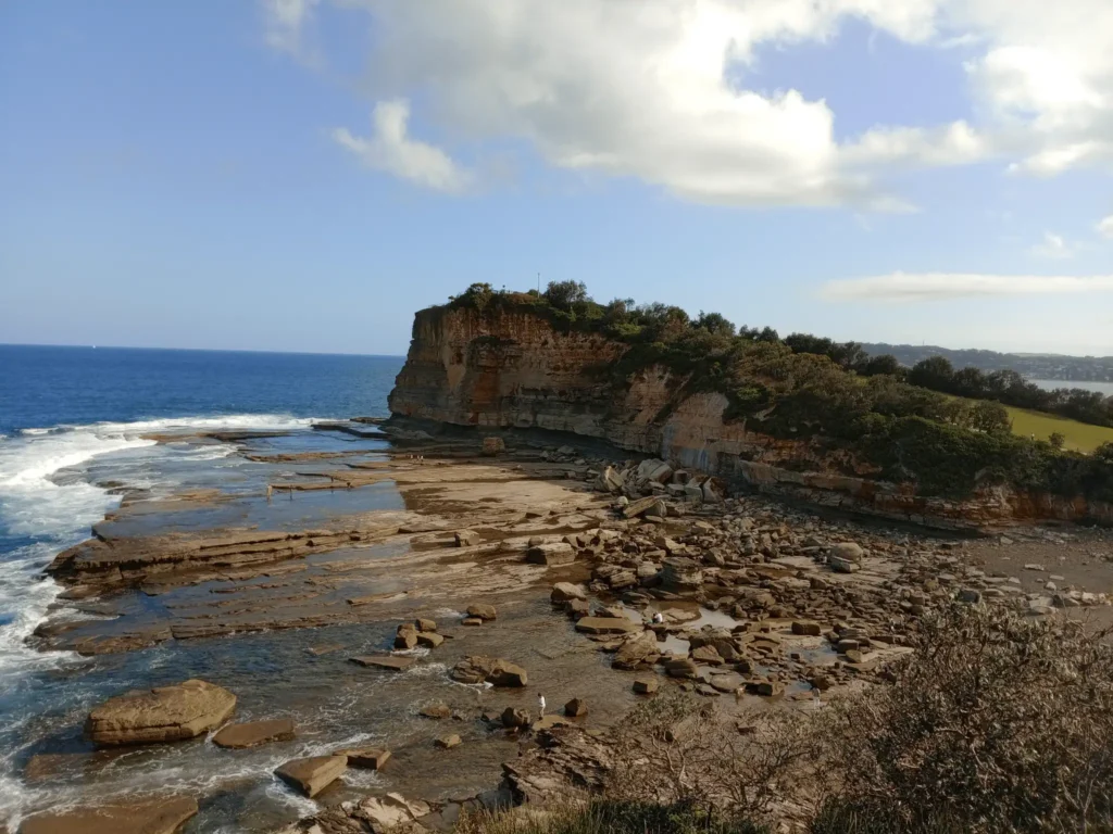 Rocky beach with cliff on Central Coast