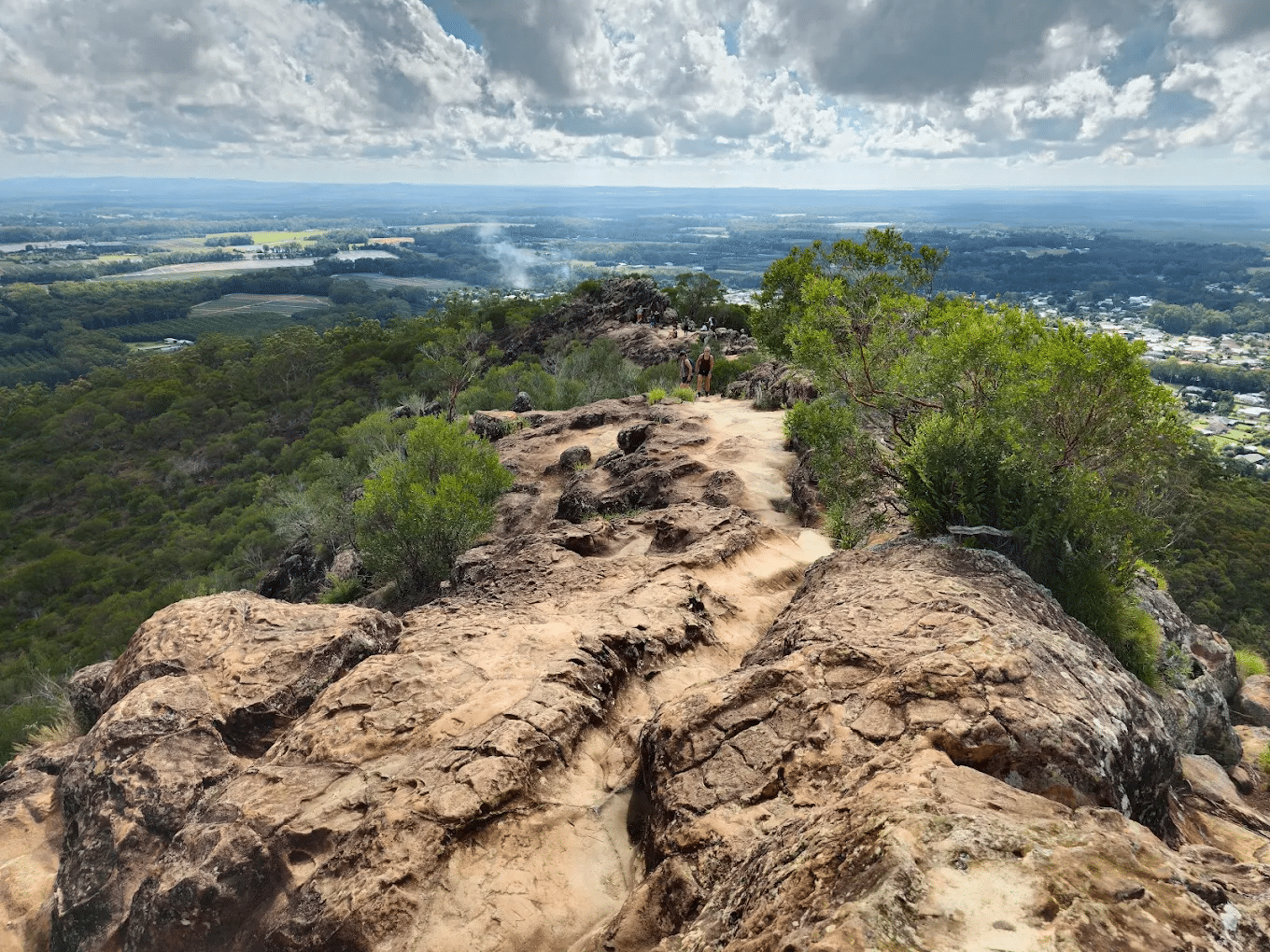 Rocky outcropping under cloudy sky at Sunshine Coast