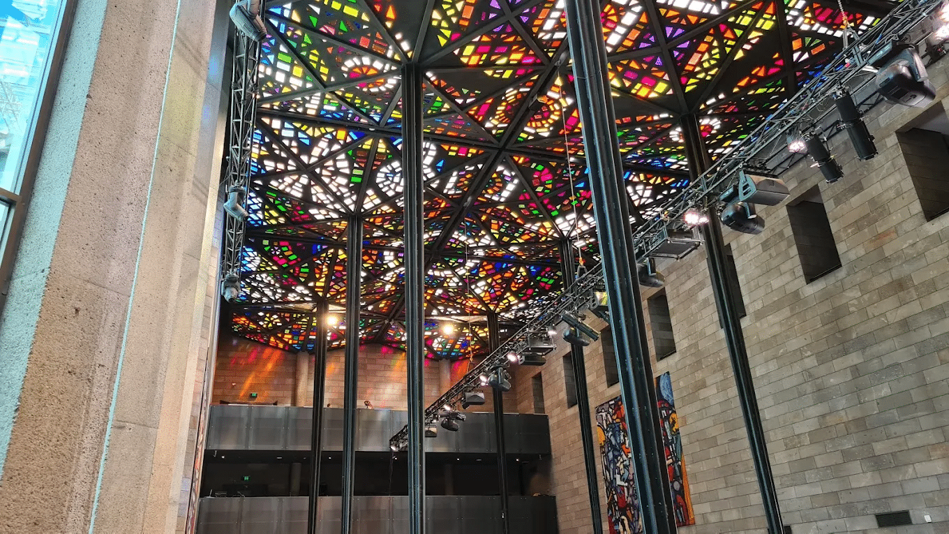 Stained glass ceiling in Melbourne building