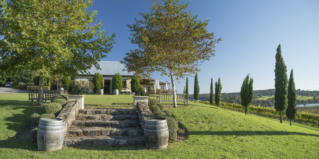 Stone staircase leading up to hilltop house in Wollongong