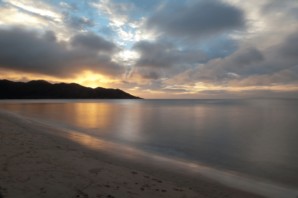 Sunset over beach in Townsville